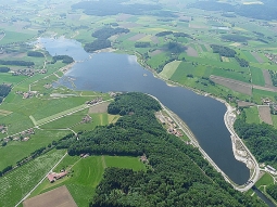 Luftbildaufnahme vom teilweise gefluteten Drachensee von J.Pongratz, Markt Eschlkam